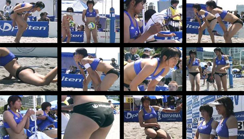 ビーチバレー盗撮動画です。浅尾美和選手の水着食込みに大注目！お尻ポロリですよ～